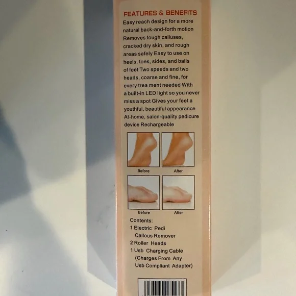 Rechargeable Pedicure Device with LED Light with Fine and Coarse Heads! - Picture 2 of 7